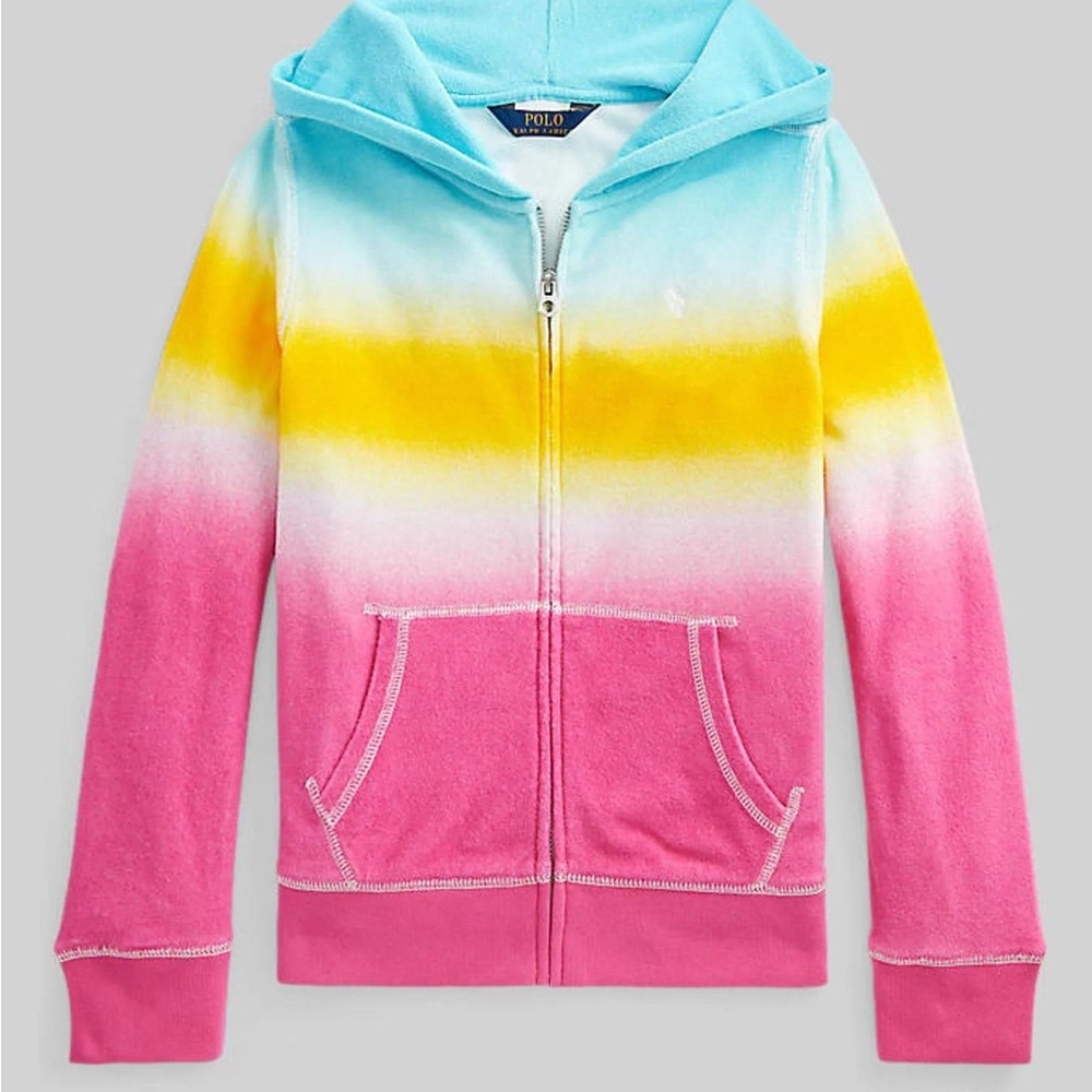 Polo by Ralph Lauren Girls Ombre Terry Full-Zip Hoodie, Sz XL (16)